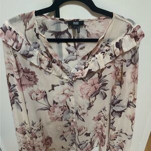 Paige Women's Floral Blouse - Pink and Beige